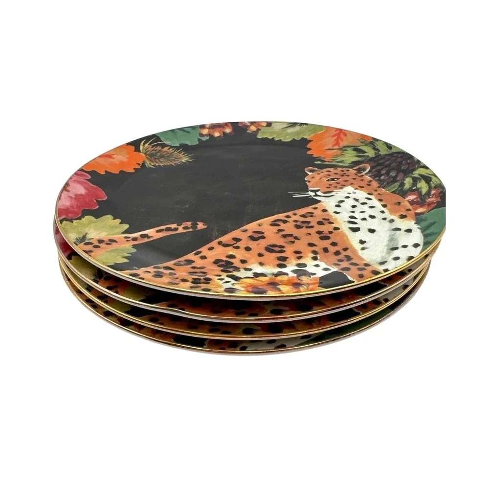 Set 4 Anthropologie Henriette Cheetah 8